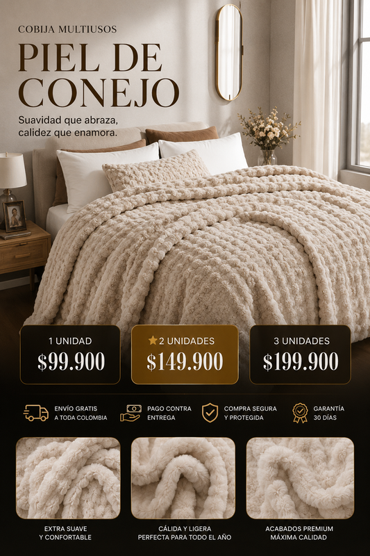 Cobija Piel De Conejo + Envio gratis