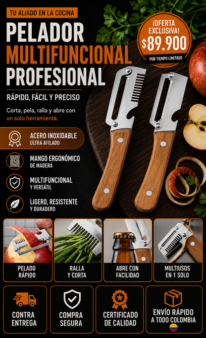 Cuchillo pelador multifuncional